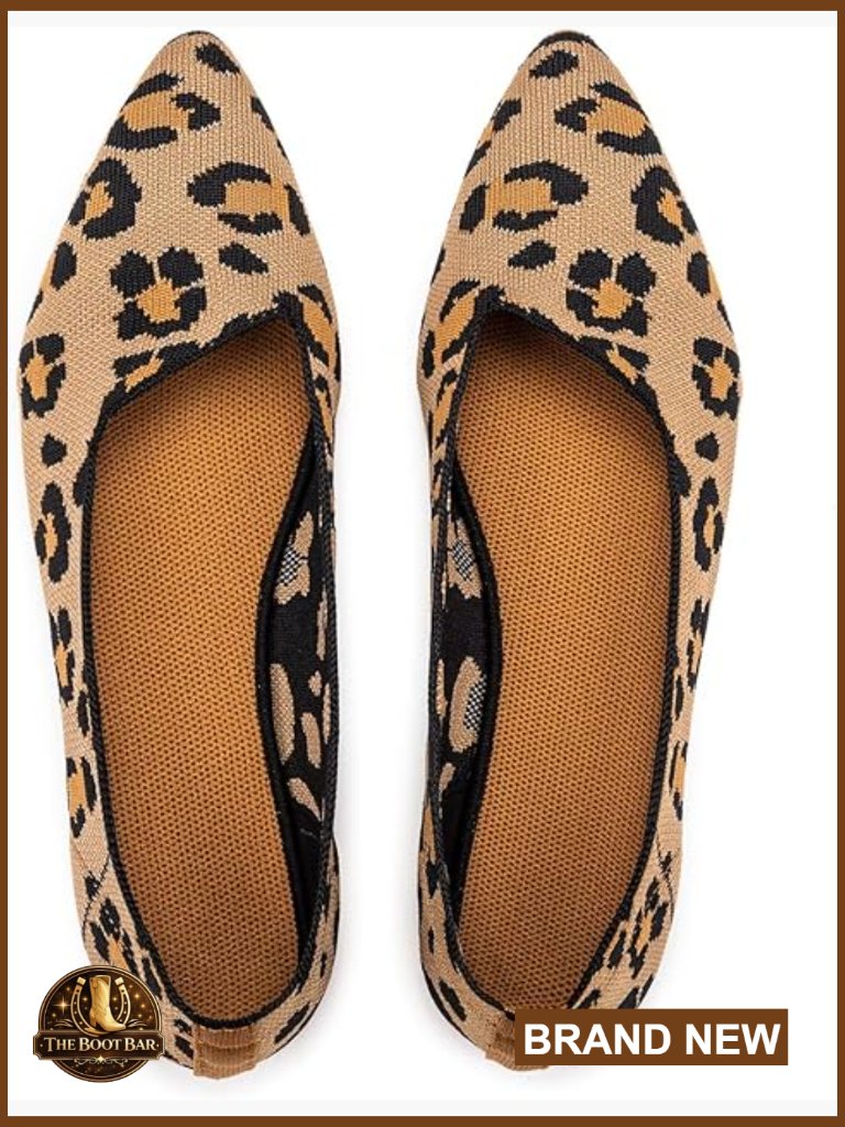 Pointed Toe Knit Flats - Slip On Ballet Shoes - Comfortable